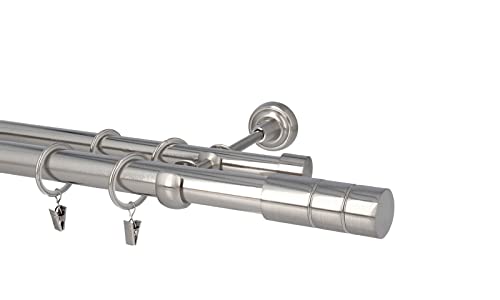 HDTL Gardinenstange Vorhangstange 25/19mm 2-läufig Wandmontage Edelstahl Optik 320 cm Gaja HDTL Gardinenstange Vorhangstange 25/19mm 2-läufig Wandmontage Edelstahl Optik 320 cm Gaja von HDTL