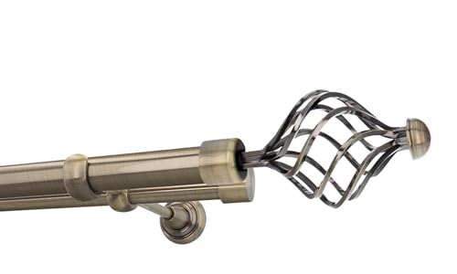 HDTL Gardinenstange Vorhangstange 25/19mm 2-läufig Wandmontage Messing Antik 240 cm Navona HDTL Gardinenstange Vorhangstange 25/19mm 2-läufig Wandmontage Messing Antik 240 cm Navona von HDTL