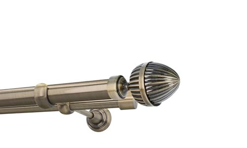 HDTL Gardinenstange Vorhangstange 25/19mm 2-läufig Wandmontage Messing Antik 360 cm Rode HDTL Gardinenstange Vorhangstange 25/19mm 2-läufig Wandmontage Messing Antik 360 cm Rode von HDTL