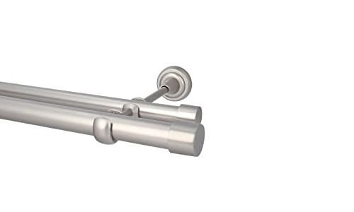 HDTL Gardinenstange Vorhangstange 25/19mm 2-läufig Wandmontage Satin Matt 360 cm Zoya von HDTL