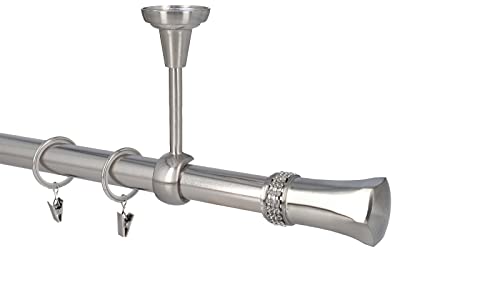 HDTL Gardinenstange Vorhangstange 25mm 1-läufig Deckenmontage Edelstahl Optik 280 cm Echo HDTL Gardinenstange Vorhangstange 25mm 1-läufig Deckenmontage Edelstahl Optik 280 cm Echo von HDTL
