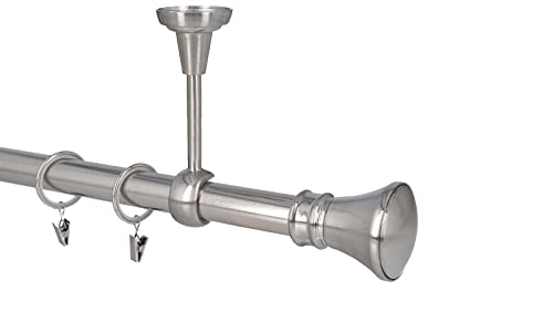 HDTL Gardinenstange Vorhangstange 25mm 1-läufig Deckenmontage Edelstahl Optik 320 cm Idaja HDTL Gardinenstange Vorhangstange 25mm 1-läufig Deckenmontage Edelstahl Optik 320 cm Idaja von HDTL