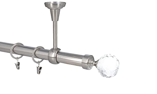 HDTL Gardinenstange Vorhangstange 25mm 1-läufig Deckenmontage Edelstahl Optik 400 cm Pelagia HDTL Gardinenstange Vorhangstange 25mm 1-läufig Deckenmontage Edelstahl Optik 400 cm Pelagia von HDTL