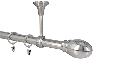 HDTL Gardinenstange Vorhangstange 25mm 1-läufig Deckenmontage Edelstahl Optik 480 cm Eufeme HDTL Gardinenstange Vorhangstange 25mm 1-läufig Deckenmontage Edelstahl Optik 480 cm Eufeme von HDTL