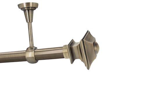 HDTL Gardinenstange Vorhangstange 25mm 1-läufig Deckenmontage Messing Antik 360 cm Erato von HDTL