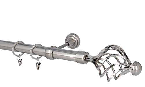 HDTL Gardinenstange Vorhangstange 25mm 1-läufig Wandmontage Edelstahl Optik 240 cm Navona HDTL Gardinenstange Vorhangstange 25mm 1-läufig Wandmontage Edelstahl Optik 240 cm Navona von HDTL