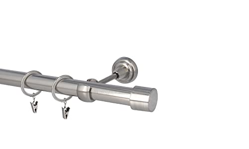 HDTL Gardinenstange Vorhangstange 25mm 1-läufig Wandmontage Edelstahl Optik 400 cm Zoya HDTL Gardinenstange Vorhangstange 25mm 1-läufig Wandmontage Edelstahl Optik 400 cm Zoya von HDTL
