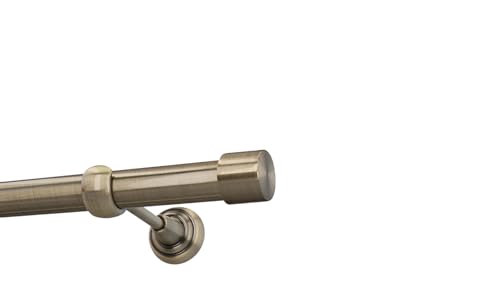 HDTL Gardinenstange Vorhangstange 25mm 1-läufig Wandmontage Messing Antik 320 cm Zoya von HDTL