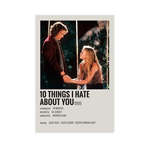 Classic Movie 10 Things I Hate About You Vintage Leinwandposter Wandkunst Dekor Druck Bild Gemälde für Wohnzimmer Schlafzimmer Dekoration Rahmen: 40 x 60 cm von HDTS