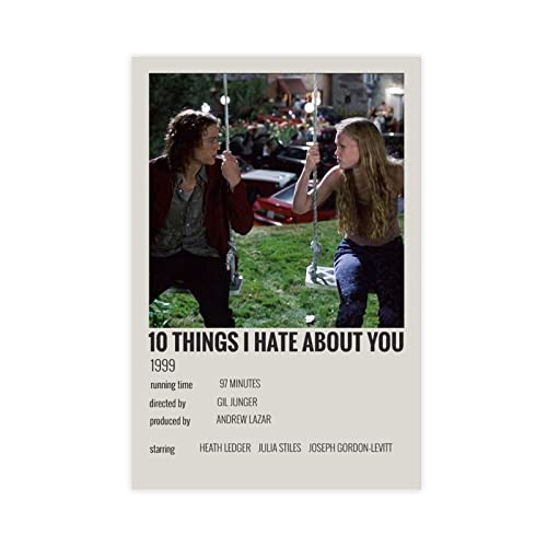 Classic Movie 10 Things I Hate About You Vintage Poster Leinwand Poster Wandkunst Dekor Druck Bild Gemälde für Wohnzimmer Schlafzimmer Dekoration Rahmen: 30 x 45 cm von HDTS