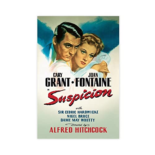 HDTS 1941 Classic Movie Suspicion Poster Leinwand Poster Schlafzimmer Dekor Sport Landschaft Büro Zimmer Dekor Geschenk Rahmen: 30 x 45 cm von HDTS