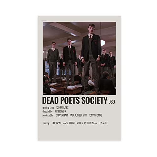 HDTS Classic Movie Dead Poets Society Vintage Leinwand Poster Wandkunst Dekor Druck Bild Gemälde für Wohnzimmer Schlafzimmer Dekoration Rahmen: 30 x 45 cm von HDTS