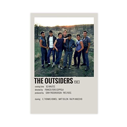 HDTS Classic Movie The Outsiders Vintage Poster 1 Leinwandposter Wandkunst Dekor Druck Bild Gemälde für Wohnzimmer Schlafzimmer Dekoration Rahmen: 40 x 60 cm von HDTS