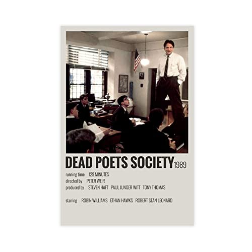 HDTS Dead Poets Society Classic Movie Vintage Leinwand Poster Schlafzimmer Dekor Sport Landschaft Büro Zimmer Dekor Geschenk Rahmen: 30 x 45 cm von HDTS