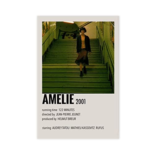 HDTS Klassisches Filmposter Amelie, Vintage-Leinwand, Schlafzimmer, Dekoration, Sport, Landschaft, Büro, Raumdekoration, Geschenkrahmen: 30 x 45 cm von HDTS