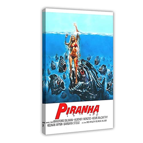 HDTS Klassisches Filmposter Piranha (1978) Leinwandposter Wandkunst Dekor Bild Gemälde für Wohnzimmer Schlafzimmer Dekoration Rahmen: 30 x 45 cm von HDTS