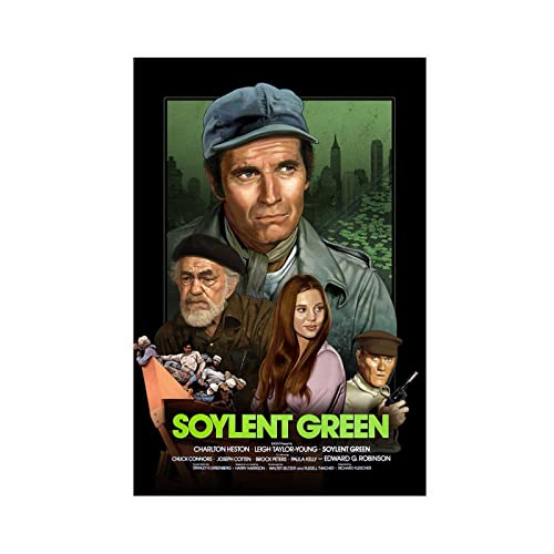 HDTS Klassisches Filmposter Soylent Green (1973), Leinwand-Poster, Wandkunst, Dekoration, Bild für Wohnzimmer, Schlafzimmer, Dekoration, Rahmen: 30 x 45 cm von HDTS