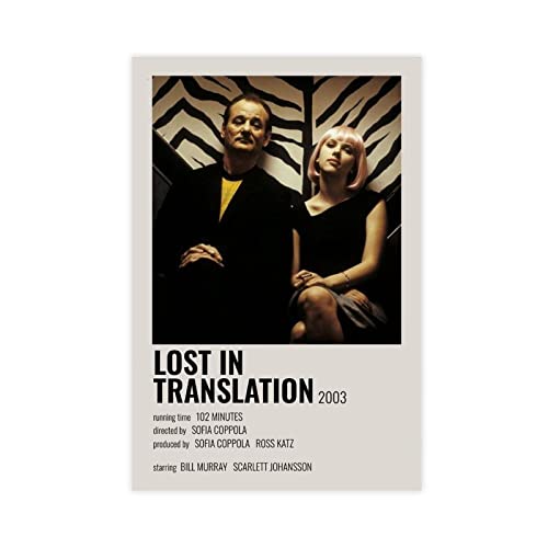 HDTS Leinwand-Poster, Motiv: Film Lost in Translation, Vintage-Stil, Schlafzimmer, Dekoration, Sport, Landschaft, Büro, Raumdekoration, Geschenkrahmen: 30 x 45 cm von HDTS