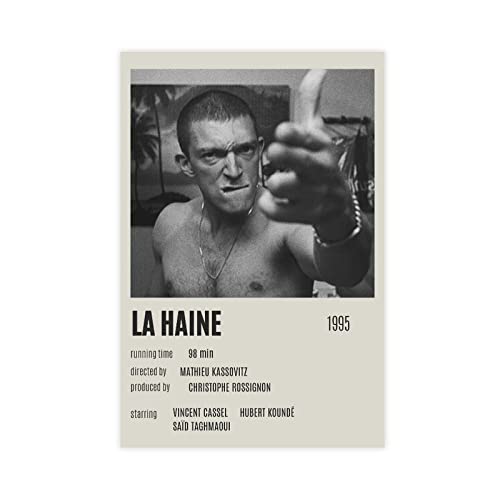 Klassischer Film La Haine Vintage Leinwand Poster Wandkunst Dekor Druck Bild Gemälde für Wohnzimmer Schlafzimmer Dekoration Rahmen: 40 x 60 cm von HDTS