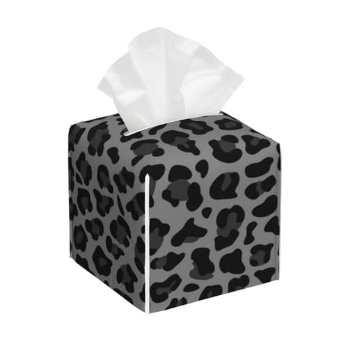 Grauer und schwarzer Leopard, Taschentuchbox-Abdeckung, Taschentuchbox-Halter, Taschentuchspender, Taschentuchhalter von HDTVTV