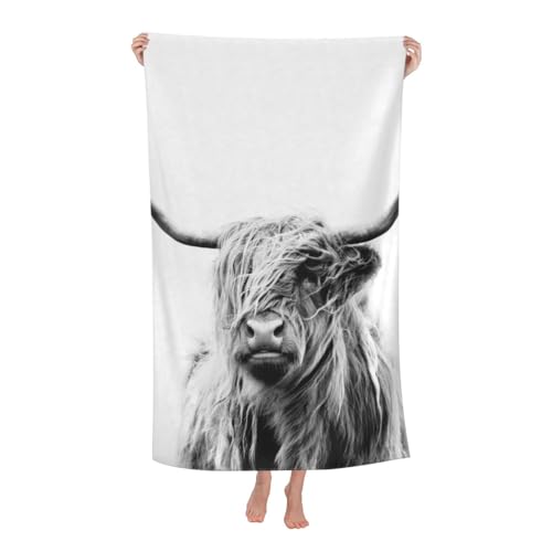 HDTVTV Hochlandrind, Strandtuch Ultraweiches Badetuch Schnelltrocknende Stranddecke 80x130cm HDTVTV Hochlandrind, Strandtuch Ultraweiches Badetuch Schnelltrocknende Stranddecke 80x130cm von HDTVTV