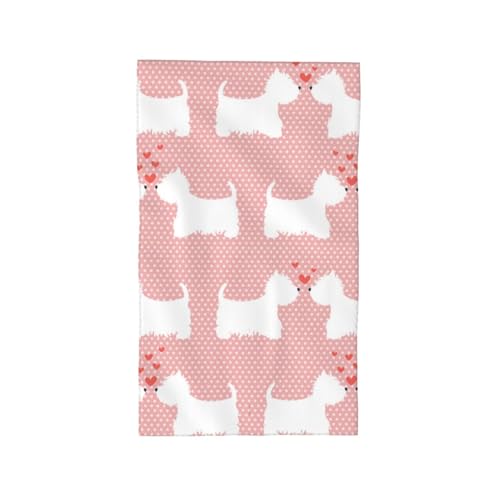 HDTVTV Westie Hunde Muster， Strapazierfähiges Waschlappen-Handtuch, Reise-Waschhandtuch, 40 x 70 cm von HDTVTV