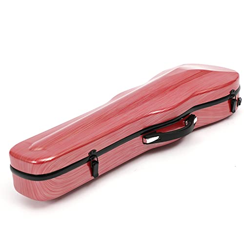 HDYNUZ Geigenkoffer, Leichter Geigenkoffer aus Kohlefaser, dreieckiger Koffer, Harte Schale, mit eingebautem Hygrometer (Color : Pink, Size : 1/2) von HDYNUZ