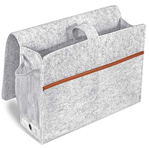 HDYS Bettseite Organizer, Filz Bett Aufbewahrungs mit Tissue Box und Wasser Flaschen Halter, Magazin Telefon - von HDYS