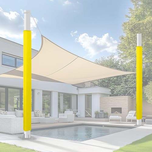 HDYZJQ 2er-Pack Outdoor-Polsterung Für Sonnensegel, Hofdeck-Gehäuse, Robustes Crash-Post-Schutzpolster, Allwetter-Aufprallkissen Für Basketballkorbstangen(Yellow,30x30cm) von HDYZJQ