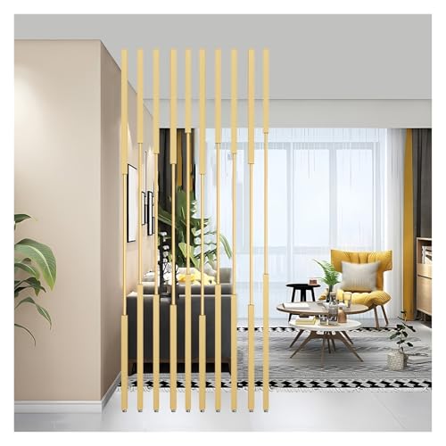 HDYZJQ Raumteiler Säule Raumteiler Trennwandpfosten Metalllamellen, Sichtschutzstange/Trennwandsäule Boden Bis Decke Für Restaurant Büro Flur(10 Pack,H 3.4 ft (104 cm)) von HDYZJQ