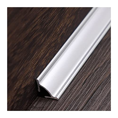 HDYZJQ kabelschacht Selbstklebend Kabelführungsschiene, Gold Weiß Schwarz Silber Rot, Wasserdicht Aluminium Kabelkanal-Verschluss für Wand-Boden-Ecke, 2 3 4cm Breit(Silver 90cm,2cm Width) von HDYZJQ