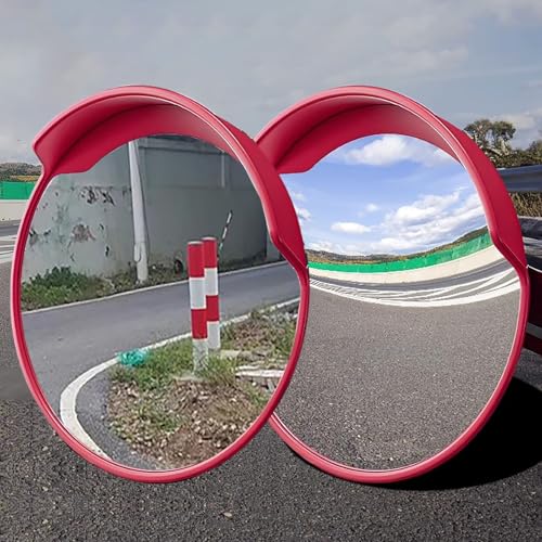 HDYZJQ verkehrsspiegel Toter-Winkel-Spiegel Für Die Einfahrt, 2er-Pack Eckverkehrsspiegel/Tráfico Espejo Convexo, Gebogener Konvexer Sicherheitsspiegel(Dia-80cm (32in)) von HDYZJQ