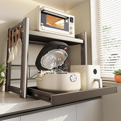 HDZNDH Ausziehbarer küchenregal mikrowelle,küchen Regal Organizer,gewürzregal für die küche,Kommt mit Haken,Einstellbare Tischhöhe,An Verschiedene Mikrowellenherde anpassbar,Platz sparen. HDZNDH Ausziehbarer küchenregal mikrowelle,küchen Regal Organizer,gewürzregal für die küche,Kommt mit Haken,Einstellbare Tischhöhe,An Verschiedene Mikrowellenherde anpassbar,Platz sparen. von HDZNDH