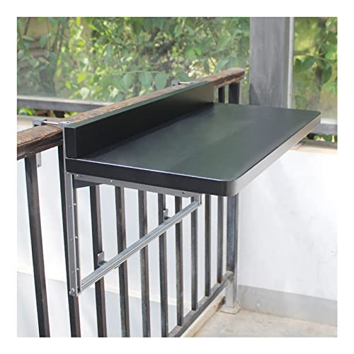 HDZNDH Balkontisch Klappbar, Balkongeländer Wetterfest, Outdoor Tisch, 5-Fach verstellbare Tischplattenhöhe, Balkon Möbel, für Balkon, Garten (Color : Black, Size : 120 * 40cm) von HDZNDH