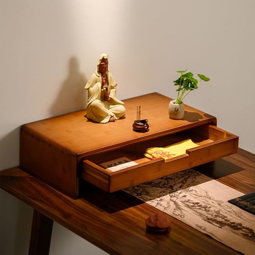 HDZNDH Desktop Buddha Regal Statuenständer Mit Schublade, Buddhistische Altar-Buddha-Nischen, Meditationsaltar Und Gebetsaltar Für Zuhause, Vielseitiger Puja Table Und Kleiner Altar Tisch von HDZNDH