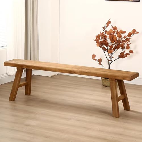HDZNDH Sitzbank Outdoor Rustikal,Badezimmer Rustikales Bank Aus Holz,Holzbank Flur,Küchenbank Innen Bauernhaus Schuhregal,Kleine Gartenbank Ohne Lehne,Blumenbank Bettbank Fußbank(100 * 26 * 45cm) von HDZNDH