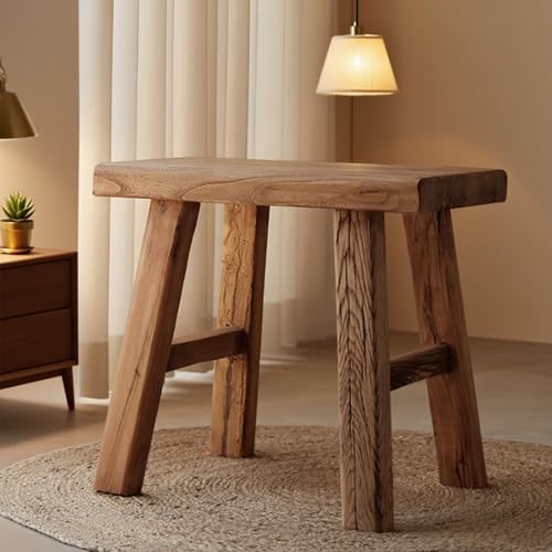 HDZNDH Sitzbank Outdoor Rustikal,Badezimmer Rustikales Bank Aus Holz,Holzbank Flur,Küchenbank Innen Bauernhaus Schuhregal,Kleine Gartenbank Ohne Lehne,Blumenbank Bettbank Fußbank(50 * 26 * 45cm) von HDZNDH