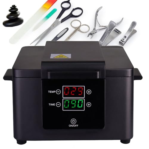 200 ℃ High Temperature Sterilizer with Timer, Nail Tool Steriliser, 2.6L Dry Heat Sterilizer Manicure Salon Tweezers Metal Cleaning Cabinet, Hd Digital Display + Smart Touch,Black von HDaspijh