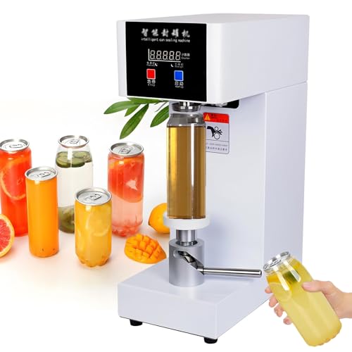 Automatic Can Sealer, 180W Electric Cup Sealer with Smart Counter, 2.2” Aluminum Cans Closing, Commercial Drink Sealing Machine, Automatic Tin Can Seamer, Height Adjustable,White von HDaspijh