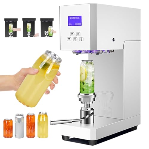 Automatic Can Sealer, 370W Commercial Benchtop Can Seamer with Intelligent Panel & Counting, Electric Can Cup Sealer for (5.5cm Dia & 11.5-17cm Height) Pop Cans Sealing,White von HDaspijh