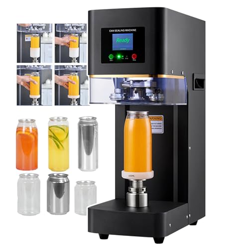 Automatic Can Sealer Machine, 140W Commercial Electric Cup Sealing Machine, PET Plastic Tin Can Cup Can Sealer with Counter & LCD Display, for (5.5cm Dia & 9.2-17cm Height) Pop Cans Sealing,Black von HDaspijh