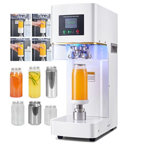 Automatic Can Sealer Machine, 140W Commercial Electric Cup Sealing Machine, PET Plastic Tin Can Cup Can Sealer with Counter & LCD Display, for (5.5cm Dia & 9.2-17cm Height) Pop Cans Sealing,White von HDaspijh