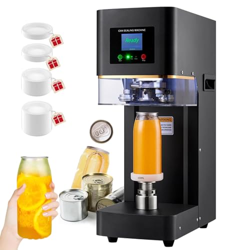 Fully Automatic Can Sealer Machine, Commercial Soda Can Sealer - 3.6-6.7 inch Height Adjustable, Electric Benchtop Can Seamer, Automatic Can Sealer for Aluminum and Plastic Cans,Black von HDaspijh