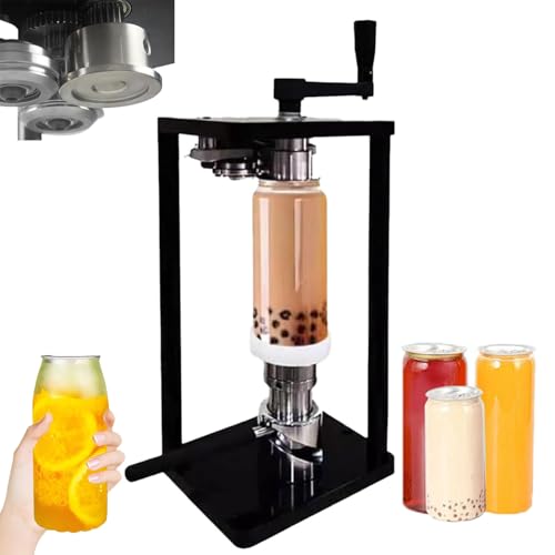 Manual Can Sealer, Can Sealing Machine for 55mm Lid PET Plastic Aluminum Tin Jar Soft Drinks/Coffee/Milk Tea Can Sealing Machine, Stainless Steel Rollers and Rotating Shafts von HDaspijh