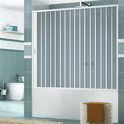 Badewannenüberwurf, 170 x 150 cm, Modell Alba, aus PVC, Einzeltür, mit seitlicher Öffnung, halbtransparente Profile, Farbe Weiß Badewannenüberwurf, 170 x 150 cm, Modell Alba, aus PVC, Einzeltür, mit seitlicher Öffnung, halbtransparente Profile, Farbe Weiß von HDcasa