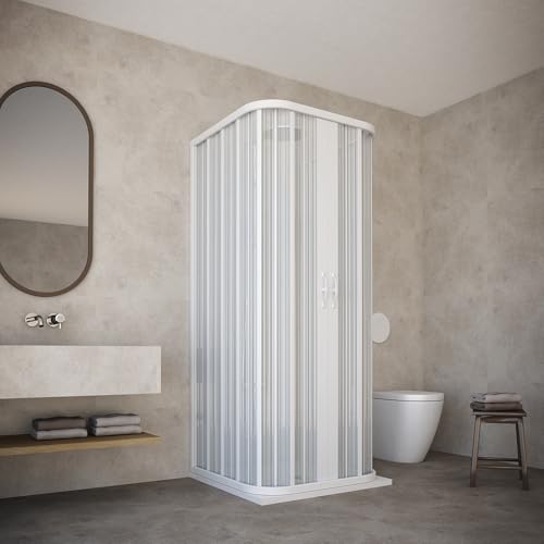 Duschkabine 65 x 65 x 65 cm Modell Dora 3 Seiten reduzierbar Doppeltür mit Öffnung in der Mitte mit Faltenbalg aus PVC Farbe weiß. Duschkabine 65 x 65 x 65 cm Modell Dora 3 Seiten reduzierbar Doppeltür mit Öffnung in der Mitte mit Faltenbalg aus PVC Farbe weiß. von HDcasa