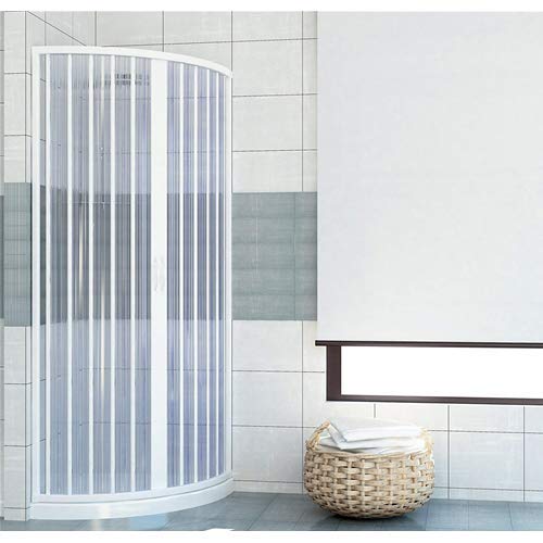 HDcasa Duschkabine aus PVC, 90 x 90 cm, Modell Roxana, halbrund, halbtransparent, mit Öffnung in der Mitte, reduzierbar auf 80 x 80 cm HDcasa Duschkabine aus PVC, 90 x 90 cm, Modell Roxana, halbrund, halbtransparent, mit Öffnung in der Mitte, reduzierbar auf 80 x 80 cm von HDcasa
