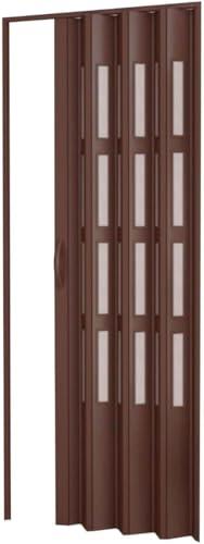 HDcasa Falttür 82 x 210 cm Modell extra Standard aus PVC Farbe Walnuss mit transparenten Scheiben reversibel verstellbar sowohl in Höhe als auch Länge HDcasa Falttür 82 x 210 cm Modell extra Standard aus PVC Farbe Walnuss mit transparenten Scheiben reversibel verstellbar sowohl in Höhe als auch Länge von HDcasa