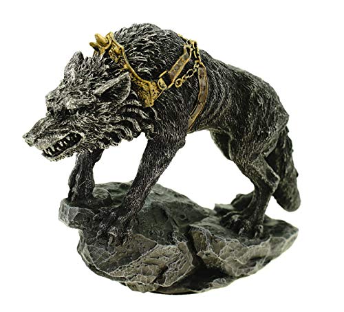 Vogler Germanischer Fenriswolf in Ketten 13 cm Figur Asgard Skulptur Wolf Nordische Mythologie von HDmirrorR