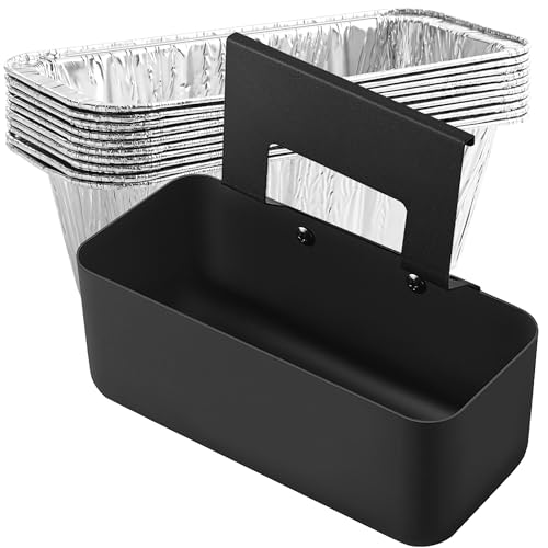 HE-SANQI Grill-Fettauffangbehälter für Blackstone-Grillplatte mit 10 Stück Fettbecher-Einlagen, Aluminiumfolien-Tablett, Tropfschale für 43,2 cm, 55,9 cm, 71,1 cm und 91,4 cm Grillplatte (langer Haken HE-SANQI Grill-Fettauffangbehälter für Blackstone-Grillplatte mit 10 Stück Fettbecher-Einlagen, Aluminiumfolien-Tablett, Tropfschale für 43,2 cm, 55,9 cm, 71,1 cm und 91,4 cm Grillplatte (langer Haken von HE-SANQI